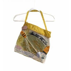 Honeybee Girls Black Yellow Polyester Bee Costume Outfit Wing Wand Tutu 3 NWOT